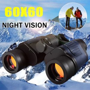 Waterproof High Clarity Telescope 60X60 Binoculars Hd 3000M High Power For Outdoor Hunting Night Vision binocular Fixed Zoom (Black)