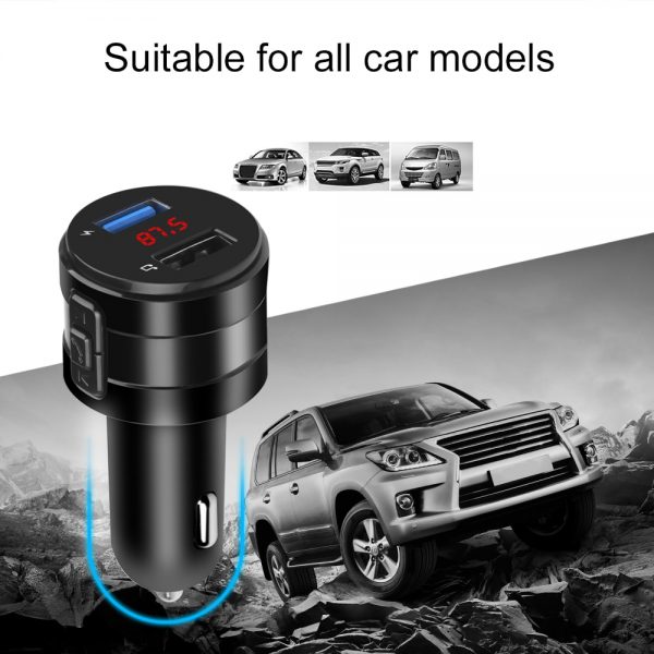 Handsfree Bluetooth 4.2 FM Transmitter Modulator Car Charger 3.1A Dual USB Adapter Car MP3 Player Wireless Audio Receiver Black