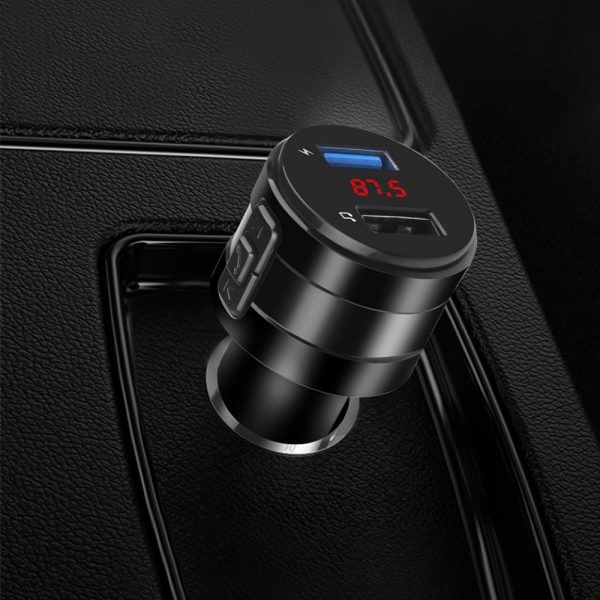 Handsfree Bluetooth 4.2 FM Transmitter Modulator Car Charger 3.1A Dual USB Adapter Car MP3 Player Wireless Audio Receiver Black