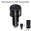 Handsfree Bluetooth 4.2 FM Transmitter Modulator Car Charger 3.1A Dual USB Adapter Car MP3 Player Wireless Audio Receiver Black