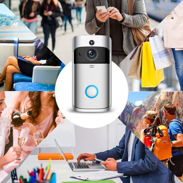 Wsdcam Smart Doorbell Camera Wifi Wireless Call Intercom Video-Eye for Apartments Door Bell Ring for Phone Home Security Cameras