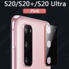 Camera Lens Protector Tempered Glass Metal Ring Case For Samsung Galaxy S20 Ultra S10 Note 10 Plus 5G Back Film Glass Case
