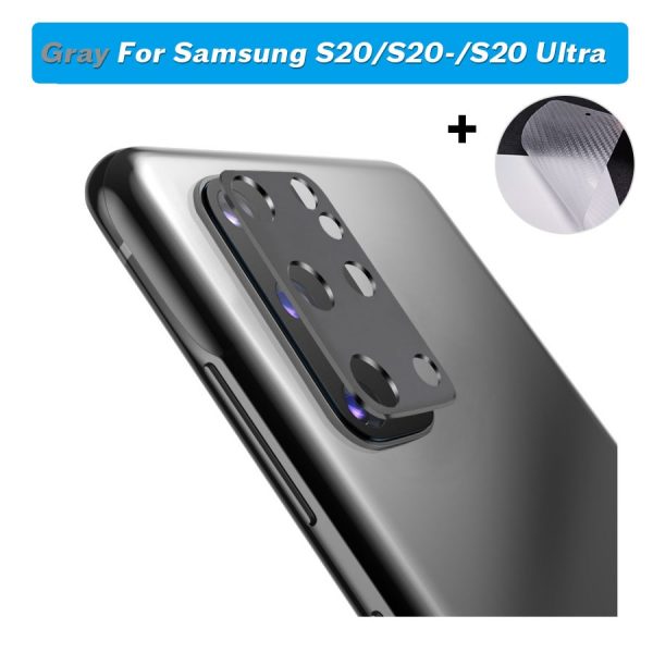 Camera Lens Protector Tempered Glass Metal Ring Case For Samsung Galaxy S20 Ultra S10 Note 10 Plus 5G Back Film Glass Case