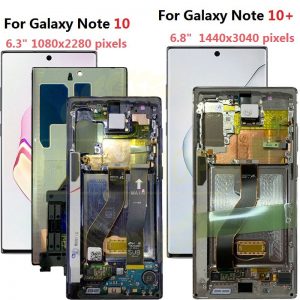 For Samsung Galaxy Note 10 Lcd N970F N9700 with Frame Display Touch Screen Digitizer For Samsung note10+ Note 10 plus LCD N975