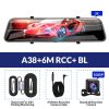 E-ACE Car Dvr 12 Inch Stream Media RearView Mirror 2K Night Vision Video Recorder Auto Registrar support 1080P Rear View Camera
