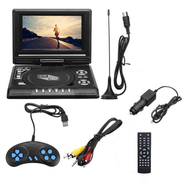 7.8 Inch Portable HD TV Home Car DVD Player VCD CD MP3 DVD Player USB Cards RCA TV Portatil Cable Game 16:9 Rotate LCD Screen