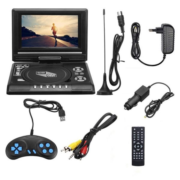 7.8 Inch Portable HD TV Home Car DVD Player VCD CD MP3 DVD Player USB Cards RCA TV Portatil Cable Game 16:9 Rotate LCD Screen