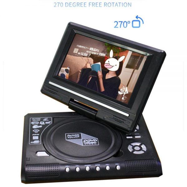 7.8 Inch Portable HD TV Home Car DVD Player VCD CD MP3 DVD Player USB Cards RCA TV Portatil Cable Game 16:9 Rotate LCD Screen