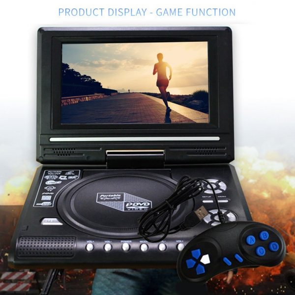 7.8 Inch Portable HD TV Home Car DVD Player VCD CD MP3 DVD Player USB Cards RCA TV Portatil Cable Game 16:9 Rotate LCD Screen