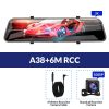 E-ACE Car Dvr 12 Inch Stream Media RearView Mirror 2K Night Vision Video Recorder Auto Registrar support 1080P Rear View Camera