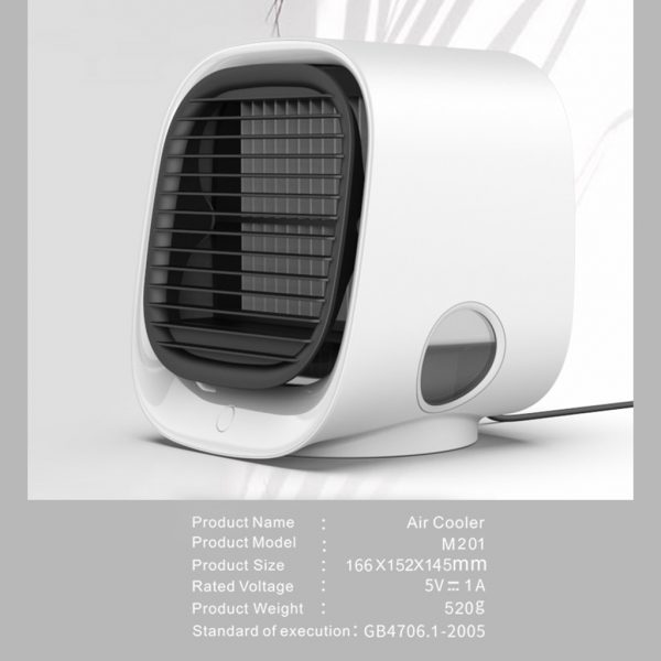 Air Cooler Fan Mini Desktop Air Conditioner with Night Light Mini USB Water Cooling Fan Humidifier Purifier Multifunction Summer
