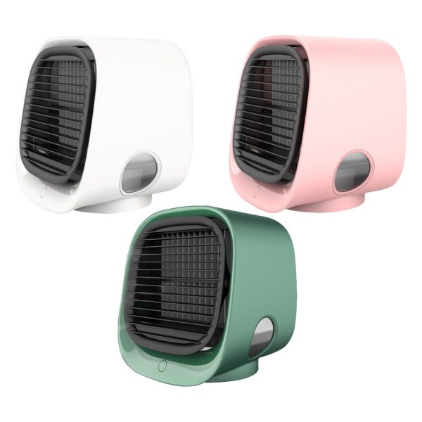 Air Cooler Fan Mini Desktop Air Conditioner with Night Light Mini USB Water Cooling Fan Humidifier Purifier Multifunction Summer