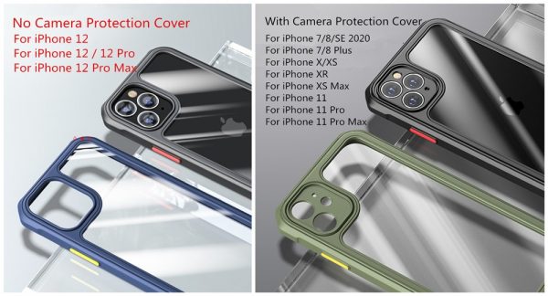 Luxury Transparent Case for iPhone 12 11 Pro Max 12 Mini Shockproof Airbag Cases for iPhone SE 2020 7 8 Plus X XS Max XR Cover