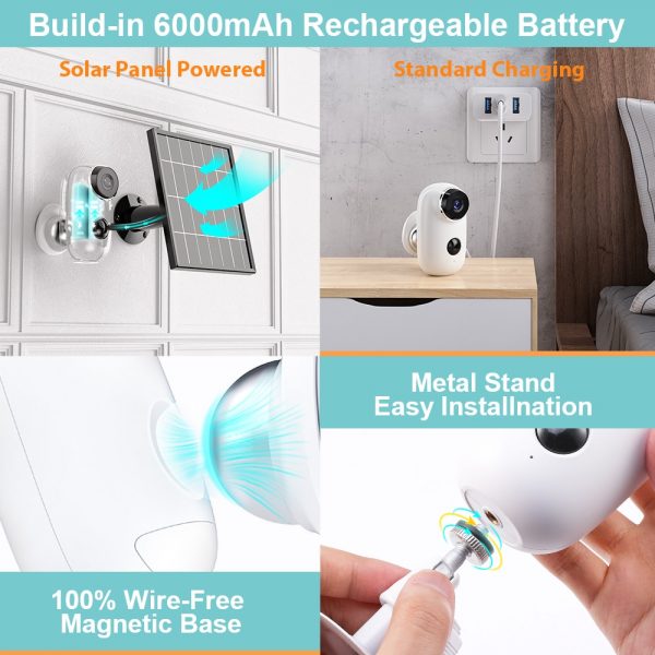 Heimvision HMDB2MQ Security IP Camera Wifi Solar Panel Battery Camera 1080P Wireless Outdoor Surveillance 2-Way Audio Waterproof